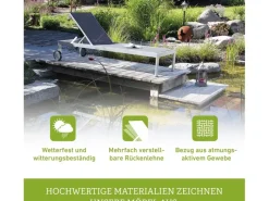 Acamp Sonnenliegen|Liege Rimini 198 cm x 60 cm x 35 cm