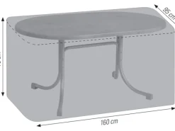 Premium-Schutzhülle Tisch Oval Grau*Acamp Best