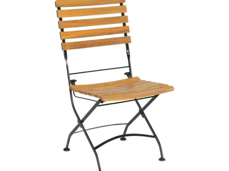 Acamp Gartenstühle|Set 2x Klappstuhl Lindau Teak-Schwarz FSC®