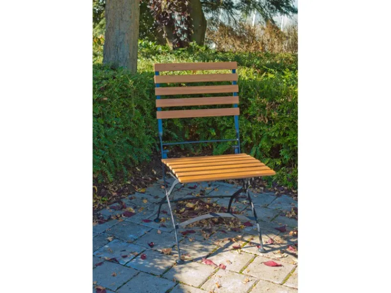 Acamp Gartenstühle|Set 2x Klappstuhl Lindau Teak-Schwarz FSC®