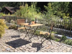 Acamp Gartenstühle|Set 2x Klappstuhl Lindau Teak-Schwarz FSC®