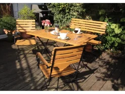 Acamp Gartenstühle|Set 2x Klappstuhl Lindau Teak-Schwarz FSC®