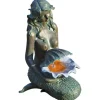 Ubbink Gartenbrunnen|Acqua Arte Wasserspiel Oslo in Bronzeoptik mit LED-Beleuchtung H 78 x 34 x 46 cm