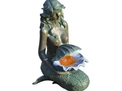 Ubbink Gartenbrunnen|Acqua Arte Wasserspiel Oslo in Bronzeoptik mit LED-Beleuchtung H 78 x 34 x 46 cm