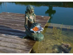 Ubbink Gartenbrunnen|Acqua Arte Wasserspiel Oslo in Bronzeoptik mit LED-Beleuchtung H 78 x 34 x 46 cm