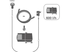 Ubbink Gartenbrunnen|Acqua Arte Wasserspiel Oslo in Bronzeoptik mit LED-Beleuchtung H 78 x 34 x 46 cm