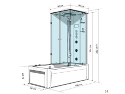 AcquaVapore Outdoor Whirlpools|Whirlpool Dusche Kombination K05-L01-WP Duschtempel 180x90