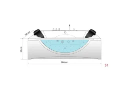 Whirlpool Pool Badewanne Eckwanne Wanne W81H-A 90x180*AcquaVapore New