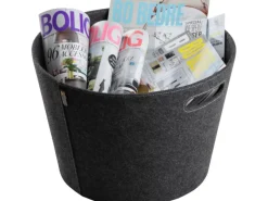 Aduro Kaminholzregale|Holzkorb Proline Grau aus Filz Ø 45 cm