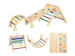 5 in 1 Klettergerüst Set mit Rutsche Kletterdreieck für Kinder*AIYAPLAY Outlet