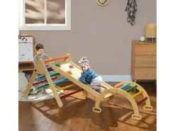 5 in 1 Klettergerüst Set mit Rutsche Kletterdreieck für Kinder*AIYAPLAY Outlet