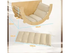 AIYAPLAY Fitnessgeräte|3 in 1 Klettergerüst Set mit Tischplatte Kissen für Kinder