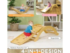 4 in 1 Klettergerüst Set mit Rutsche für Kinder Indoor*AIYAPLAY Best