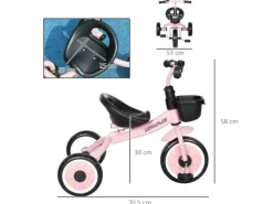 AIYAPLAY Fahrräder|Dreirad mit Verstellbarer Sitz