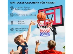 AIYAPLAY Outdoor-Spielzeug|Sportgeräte|Kinder Basketballkorb  Kunststoff Stahl Rot 83L x 2B x 250-310H cm