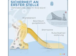 AIYAPLAY Outdoor-Spielzeug|Kinderrutsche Freistehende Rutsche Grau Weiß 157 x 46,5 x 80 cm