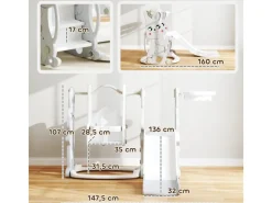 AIYAPLAY Gartenspielgeräte|Kinderschaukel & Kinderrutsche Set Grau 160L x 147,5B x 107H cm