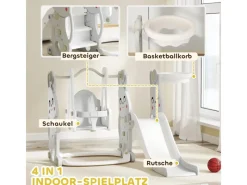 AIYAPLAY Gartenspielgeräte|Kinderschaukel & Kinderrutsche Set Grau 160L x 147,5B x 107H cm