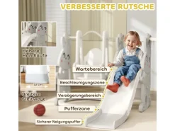 AIYAPLAY Gartenspielgeräte|Kinderschaukel & Kinderrutsche Set Grau 160L x 147,5B x 107H cm