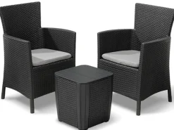 Allibert Balkonmöbel|Sitzkissen|Gartenmöbelset Lowa Grau 3 tlg.