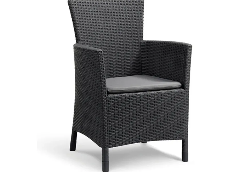 Allibert Balkonmöbel|Sitzkissen|Gartenmöbelset Lowa Grau 3 tlg.