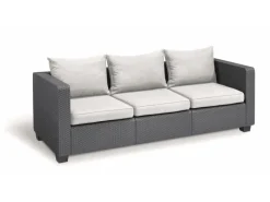 Allibert Lounge-Gartenmöbel|Salta 3-Sitzer Loungeset 3-teilig mit Hocker und Tisch