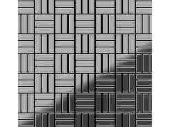 Outdoor Whirlpools|ALLOY Mosaik Fliese Massiv Metall Edelstahl Marine Hochglanz Grau Basketweave-s-s-mm 1 Paket mit 10 Matten 0,82 m2 Grau