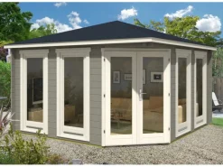 5-Eck Gartenhaus Maja Spitzdach Imprägniert 425 cm x 425 cm*Alpholz Discount