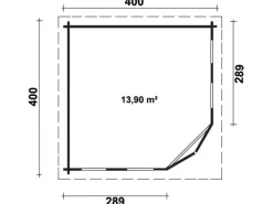 5-Eck Gartenhaus Maja Spitzdach Imprägniert 425 cm x 425 cm*Alpholz Discount