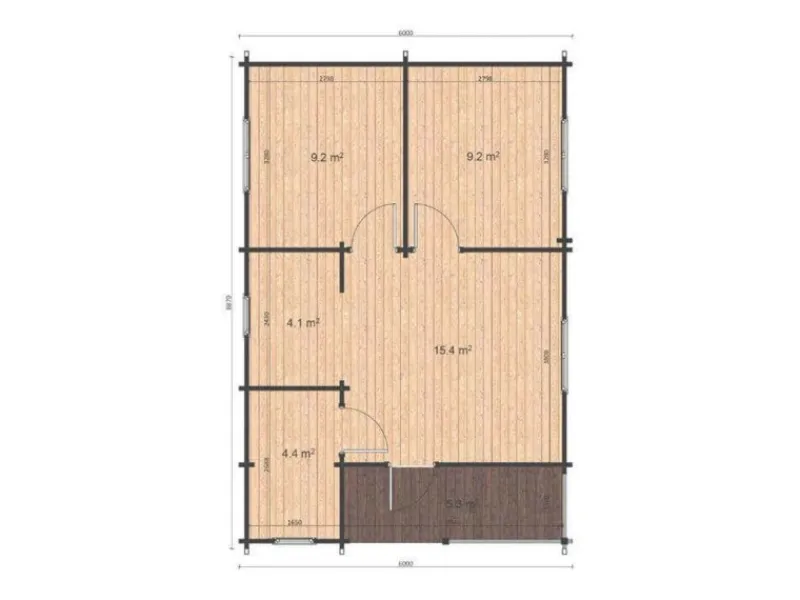 Gartenhaus Almeri 630 cm x 917 cm Satteldach Braun*Alpholz
