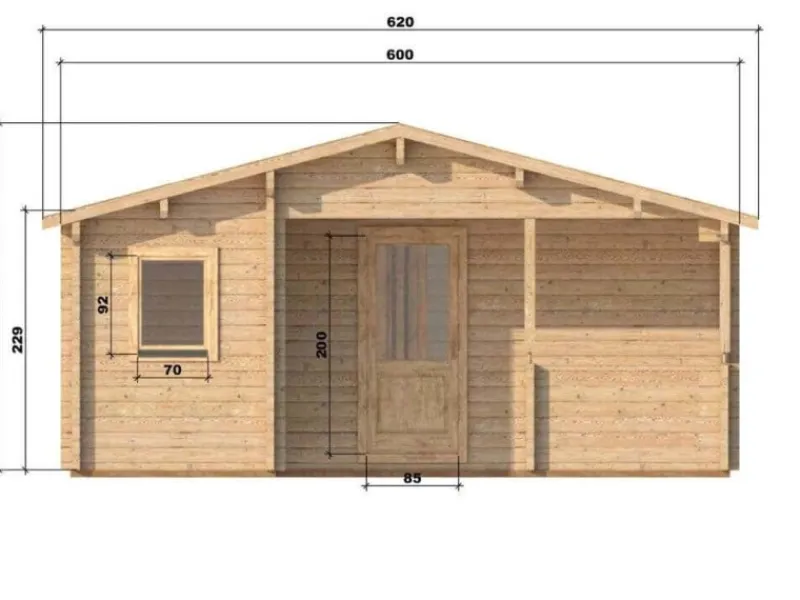 Gartenhaus Almeri 630 cm x 917 cm Satteldach Braun*Alpholz
