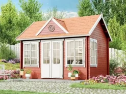Gartenhaus CLOCKHOUSE-28 Satteldach Imprägniert 400 cm x 296 cm*Alpholz Sale