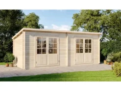Gartenhaus Maria Twin Pultdach Unbehandelt 578 cm x 224 cm*Alpholz Sale