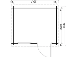 Alpholz Gartenlauben|Rechen|Gartenhaus Maria-Rondo 44 A Pultdach Unbehandelt 280 cm x 270 cm