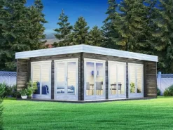 Kinder Alpholz Kinder-Gartengeräte|Gartenhaus Viva B Flachdach Unbehandelt 549 cm x 668 cm