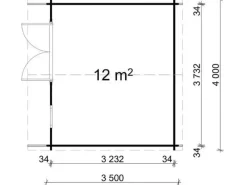 Holz-Gartenhaus Roger-34 Natur 400 cm x 350 cm Imprägniert*Alpholz Outlet