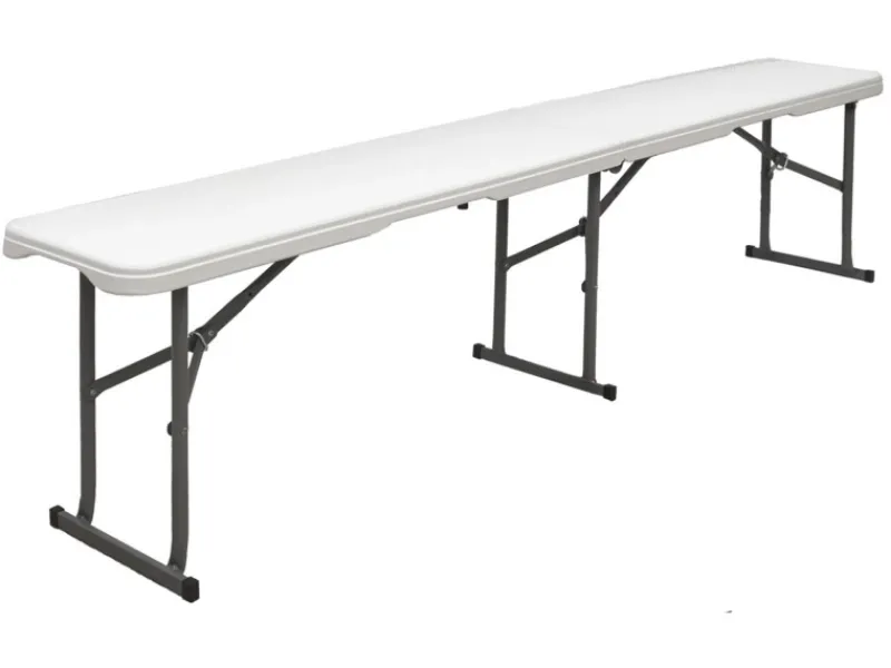 AMANKA Bierzeltgarnituren|Gartenbänke|Bierbank aus Kunststoff 182 x 27 x 43 cm - Weiß - Klappbar