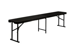 AMANKA Bierzeltgarnituren|Bierbank aus Kunststoff 184 x 30 x 43 cm - Schwarz - Klappbar