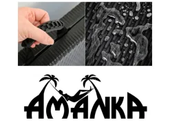 AMANKA Bierzeltgarnituren|Bierbank aus Kunststoff 184 x 30 x 43 cm - Schwarz - Klappbar