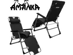 Campingliege 178 x 65 x 36 cm bis 120 kg Belastbar Schwarz*AMANKA Sale