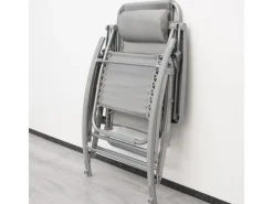 AMANKA Sonnenliegen|Campingliege 178 x 70 x 96 cm bis 100 kg Belastbar Grau