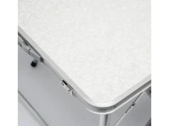 AMANKA Campingzubehör|Campingtisch Höhenverstellbar 120 x 60 x 70 cm Hellgrau