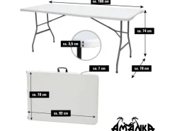 AMANKA Gartentische|Gartentisch mit 8 Stühlen 180 x 70 x 74 cm Klappbar