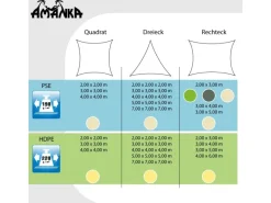 AMANKA Sonnensegel|HDPE Sonnensegel - 2x2x2m Dreieck