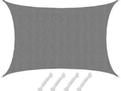 AMANKA Sonnensegel|HDPE Sonnensegel - 4 x 6 m Rechteckig Grau