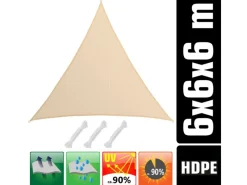 AMANKA Sonnensegel|HDPE Sonnensegel - 6 x 6 x 6m Dreieck