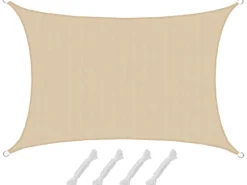 AMANKA Sonnensegel|HDPE Sonnensegel - 3x5m Rechteckig Beige