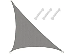 AMANKA Sonnensegel|HDPE Sonnensegel - 2,5 x 2,5 x 3,5 m Rechtwinklig Grau