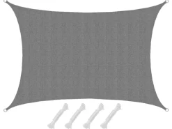 AMANKA Sonnensegel|HDPE Sonnensegel - 3 x 4 m Rechteckig Grau