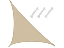 HDPE Sonnensegel - 4,2 x 4,2 x 6 m Dreieck Beige*AMANKA Online